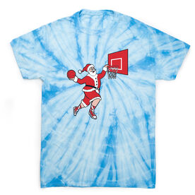 Basketball Short Sleeve T-Shirt - Slam Dunk Santa Tie Dye