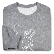 Basketball Crewneck Sweatshirt - Basketball Player Sketch