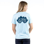 Skiing Short Sleeve T-Shirt - The Mountains Are Calling (Back Design)