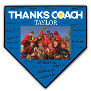 Softball Home Plate Plaque - Thank You Coach Photo Autograph