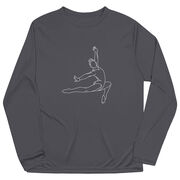 Gymnastics Long Sleeve Performance Tee - Gymnast Sketch