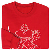 Hockey Crewneck Sweatshirt - Hockey Goalie Sketch