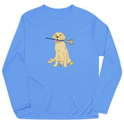 Girls Lacrosse Long Sleeve Performance Tee - Chase The Lax Dog