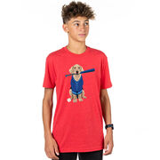 Baseball Short Sleeve T-Shirt - Dinger the Baseball Dog