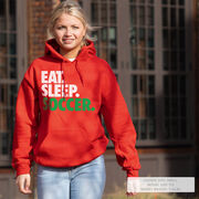 Soccer Hooded Sweatshirt - Eat. Sleep. Soccer.