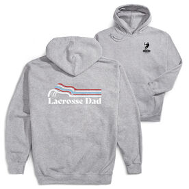 Guys Lacrosse Hooded Sweatshirt - Lacrosse Dad Sticks (Back Design)