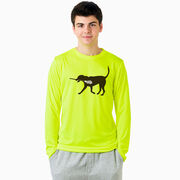 Guys Lacrosse Long Sleeve Performance Tee - Max The Lax Dog