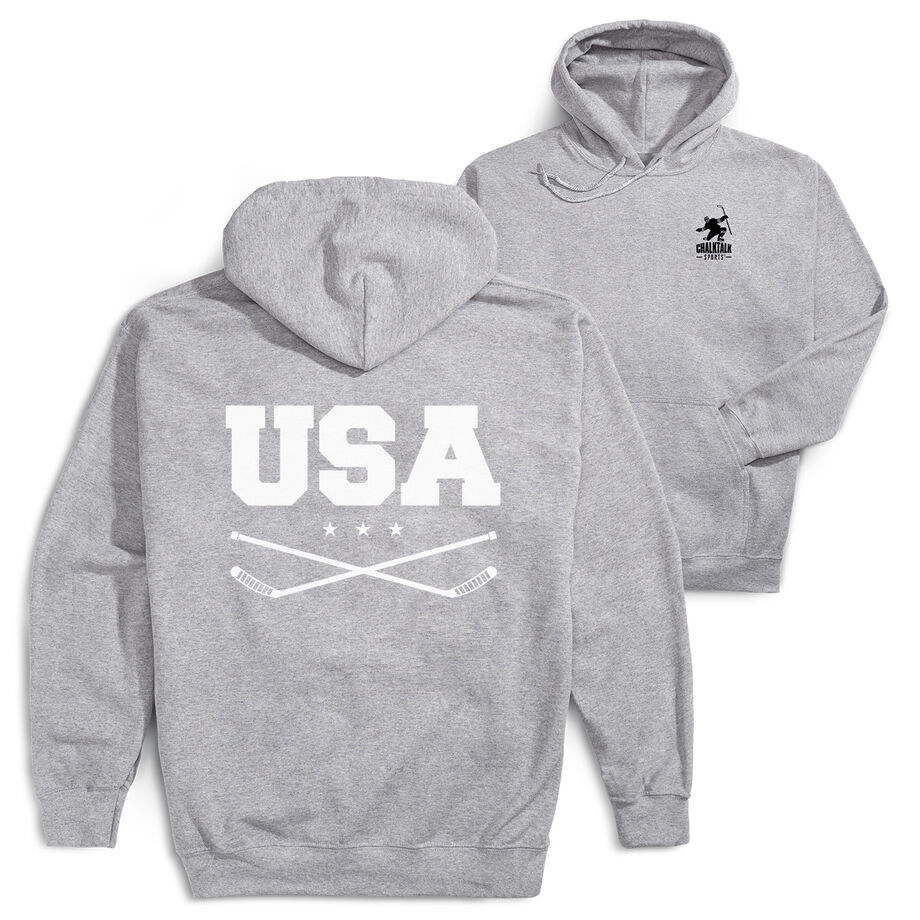 Hockey Hooded Sweatshirt - USA(Back Design)