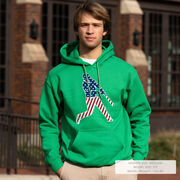 Baseball Hooded Sweatshirt - Baseball Stars and Stripes Player