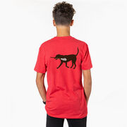 Guys Lacrosse Short Sleeve T-Shirt - Max The Lax Dog (Back Design)