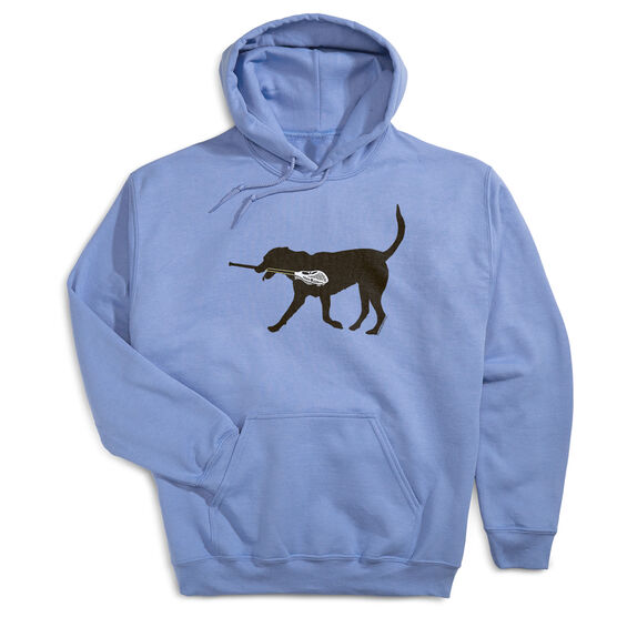 Guys Lacrosse Hooded Sweatshirt - Max The Lax Dog