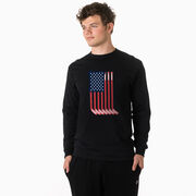 Hockey Tshirt Long Sleeve - American Flag