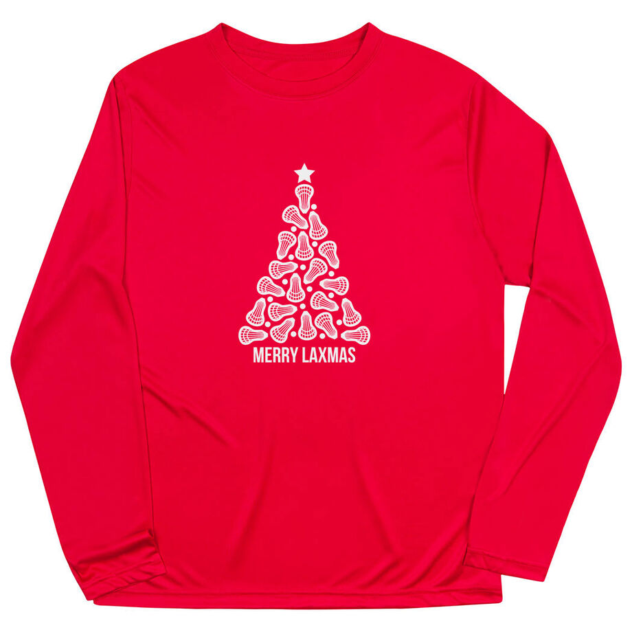 Lacrosse Long Sleeve Performance Tee - Merry Laxmas Tree