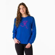 Girls Lacrosse Tshirt Long Sleeve - Neon Lax Girl