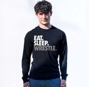 Wrestling Tshirt Long Sleeve - Eat. Sleep. Wrestle