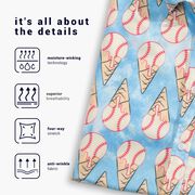 Baseball Performance Short Sleeve Button Down Shirt - I Scream
