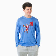 Basketball Long Sleeve Performance Tee - Slam Dunk Santa