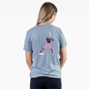 Softball Short Sleeve T-Shirt - Softball Star (Back Design)