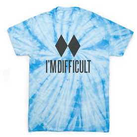 Skiing & Snowboarding Short Sleeve T-Shirt - I'm Difficult Tie Dye