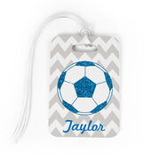 Soccer Bag/Luggage Tag - Personalized Glitter Soccer Ball