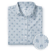 Hockey Performance Short Sleeve Button Down Shirt - Blue Line