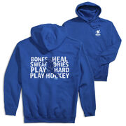 Hockey Hooded Sweatshirt - Bones Heal Hockey (Back Design) 
