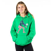 Volleyball Hooded Sweatshirt - Volleyball Stars and Stripes Player