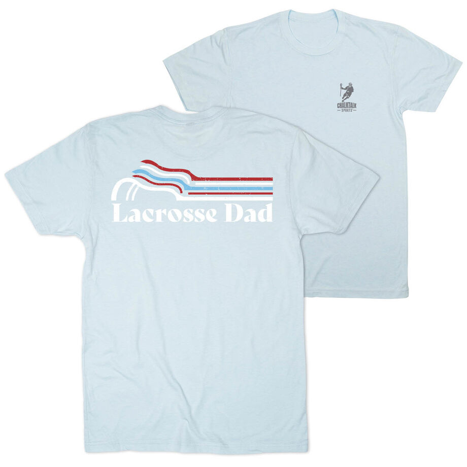 Guys Lacrosse Short Sleeve T-Shirt - Lacrosse Dad Sticks (Back Design)