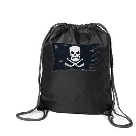 Hockey Drawstring Backpack - Hockey Pirate Flag
