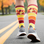 Woven Mid-Calf Socks - Turkey Stripe (Yellow/Orange/Red)