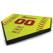 Softball Personalized Softball Stitches Home Plate Plaque
