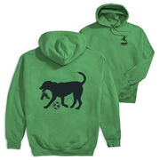 Soccer Hooded Sweatshirt - Sport The Soccer Dog (Back Design)