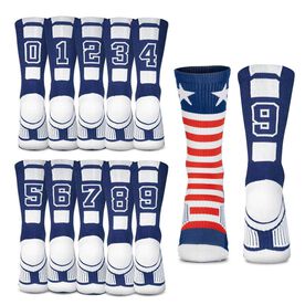 Team Number Woven Mid-Calf Socks - USA