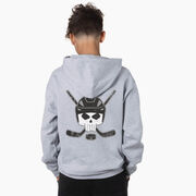 Hockey Hooded Sweatshirt - Hockey Helmet Skull (Back Design)