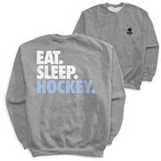 Hockey Crewneck Sweatshirt - Eat Sleep Hockey (Bold) (Back Design)