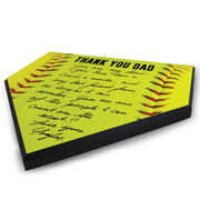 Softball Home Plate Plaque - Thank You Dad