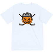 Hockey Short Sleeve Performance Tee - Helmet Pumpkin