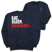 Baseball Crewneck Sweatshirt - Eat Sleep Baseball Bold (Back Design)