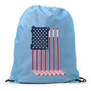 Hockey Drawstring Backpack - American Flag