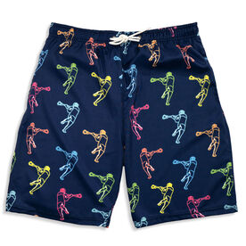 Guys Lacrosse Swim Trunks - Neon Lights