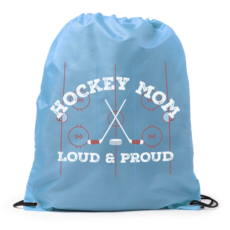 Hockey Drawstring Backpack - Loud and Proud Hockey Mom