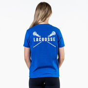 Girls Lacrosse Short Sleeve T-Shirt - Crossed Girls Sticks (Back Design)