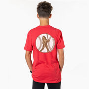 Baseball Short Sleeve T-Shirt - Baseball Bigfoot (Back Design)