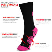 Volleyball Woven Mid-Calf Socks - Superelite (Black/Pink/Fuchsia)