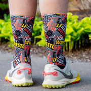 Wrestling Graphic Flex Mid-Calf Socks - Wrestling Life