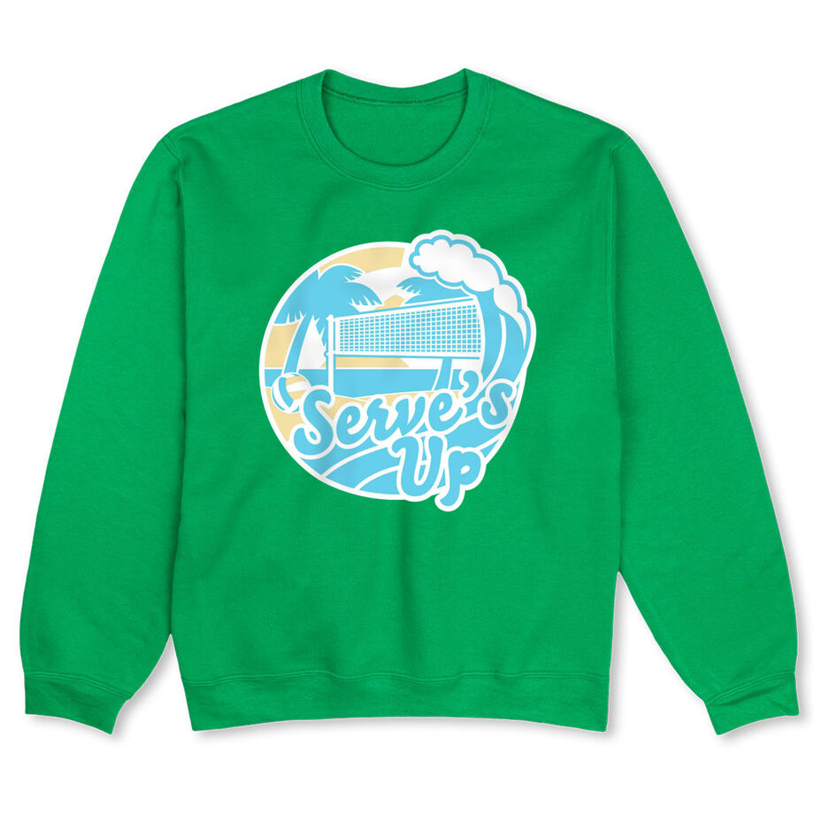 Volleyball Crewneck Sweatshirt - Serve's Up - Personalization Image