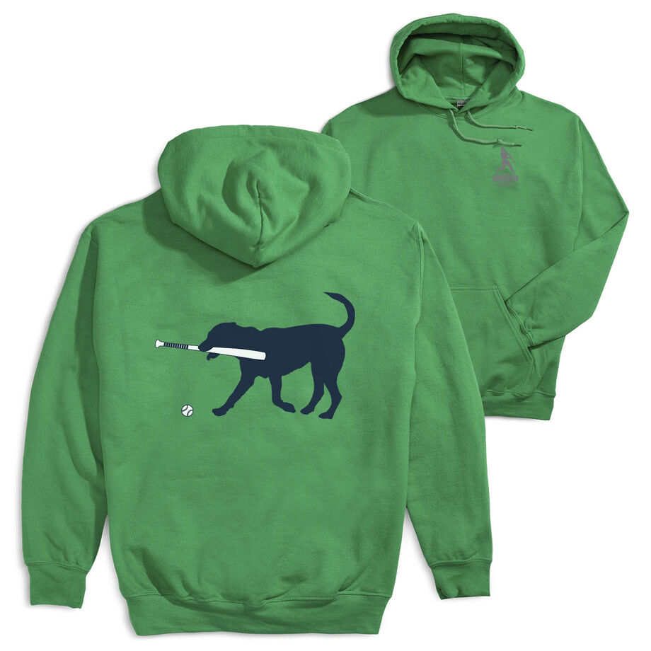 Baseball Hooded Sweatshirt - Navy Baseball Dog (Back Design)