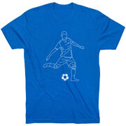 Soccer Short Sleeve T-Shirt - Soccer Guy Player Sketch