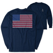 Baseball Tshirt Long Sleeve - Patriotic Baseball  (Back Design)