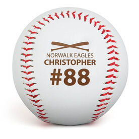 Engraved Baseball - Player Name, Number and Team